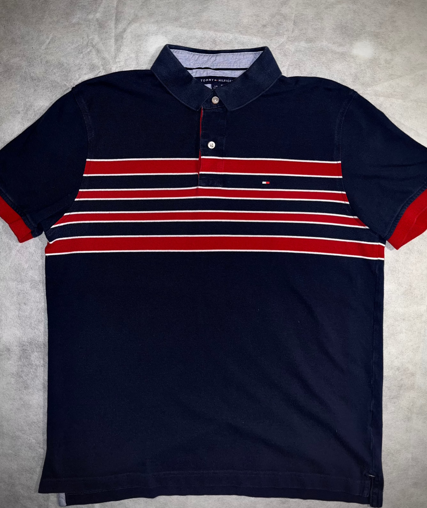 Tommy Hilfiger Polo Shirt Striped Blue & Red