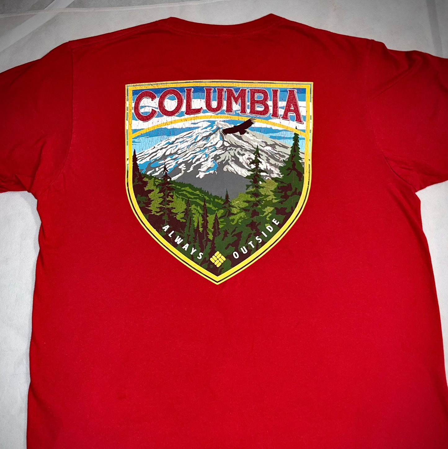 VTG Columbia T-Shirt AO Mountains Red