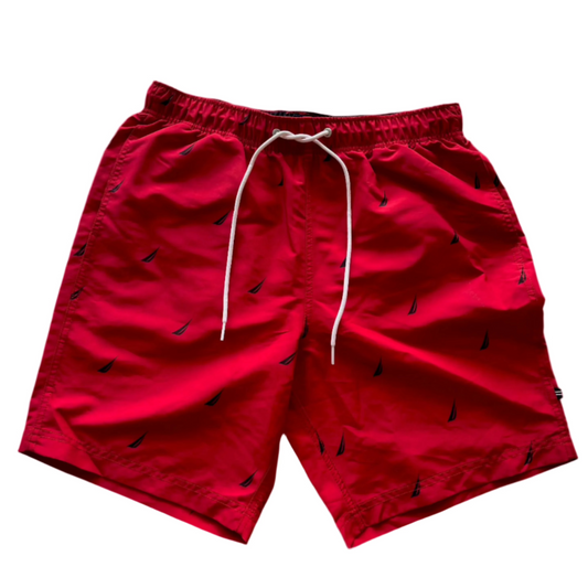 Nautica Men Swim Shorts Pure Red