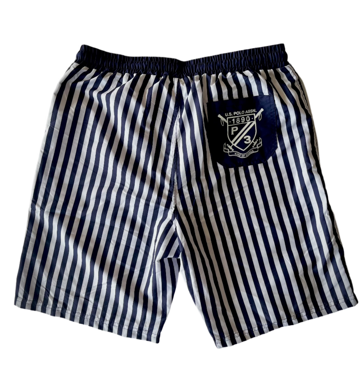 U.S Polo Assn. Men Swim Shorts Striped Navy