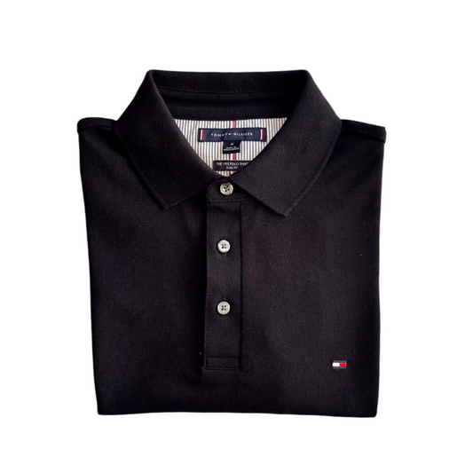 Tommy Hilfiger Polo Shirt 1985 Slim Fit Black