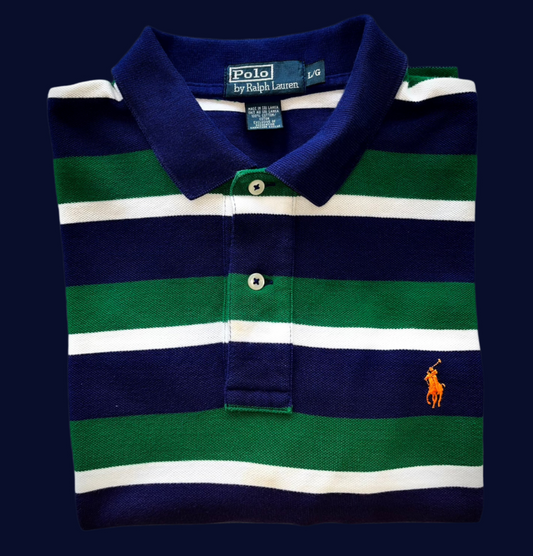 Ralph Lauren Polo Shirt Striped Blue and Green